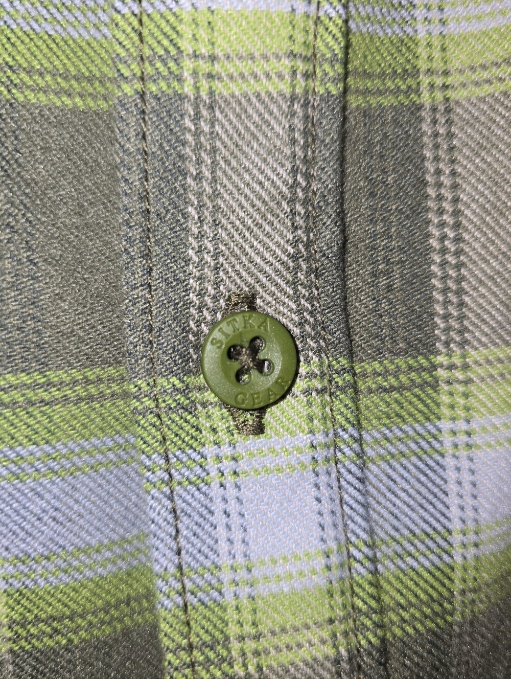 Sitka Gear Riser Flannel Plaid Work Shirt Covert Green Men's Large Long Sleeve - Picture 5 of 9